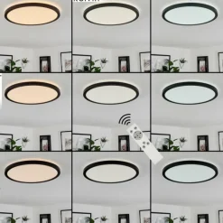 Plafonnier Sasinhosa LED Noir, 1 lumière, Télécommandes