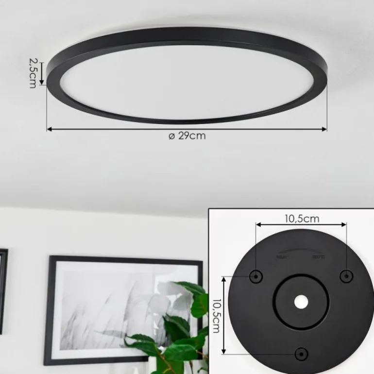 Plafonnier Sasinhosa LED Noir, 1 lumière, Télécommandes