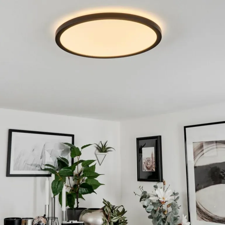 Plafonnier Sasinhosa LED Noir, 1 lumière, Télécommandes