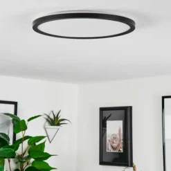 Plafonnier Sasinhosa LED Noir, 1 lumière, Télécommandes