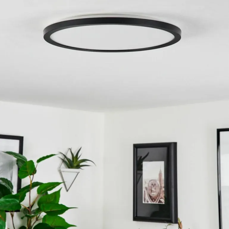 Plafonnier Sasinhosa LED Noir, 1 lumière, Télécommandes