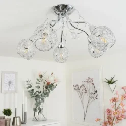 Plafonnier Saxeten Chrome, 5 lumières