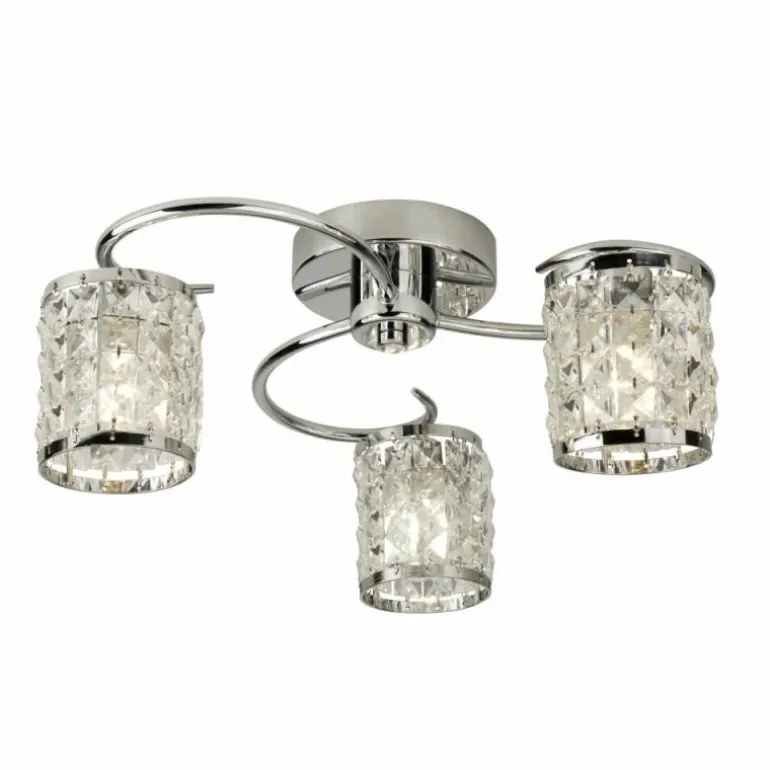 Plafonnier Searchlight ROYAL Chrome, Transparent, 3 lumières