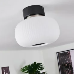 Plafonnier Sebep LED Noir, 1 lumière