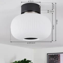 Plafonnier Sebep LED Noir, 1 lumière