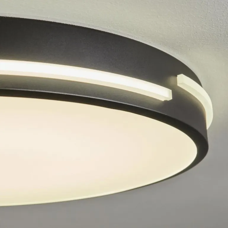 Plafonnier Seewen LED Noir, Blanc, 1 lumière, Télécommandes