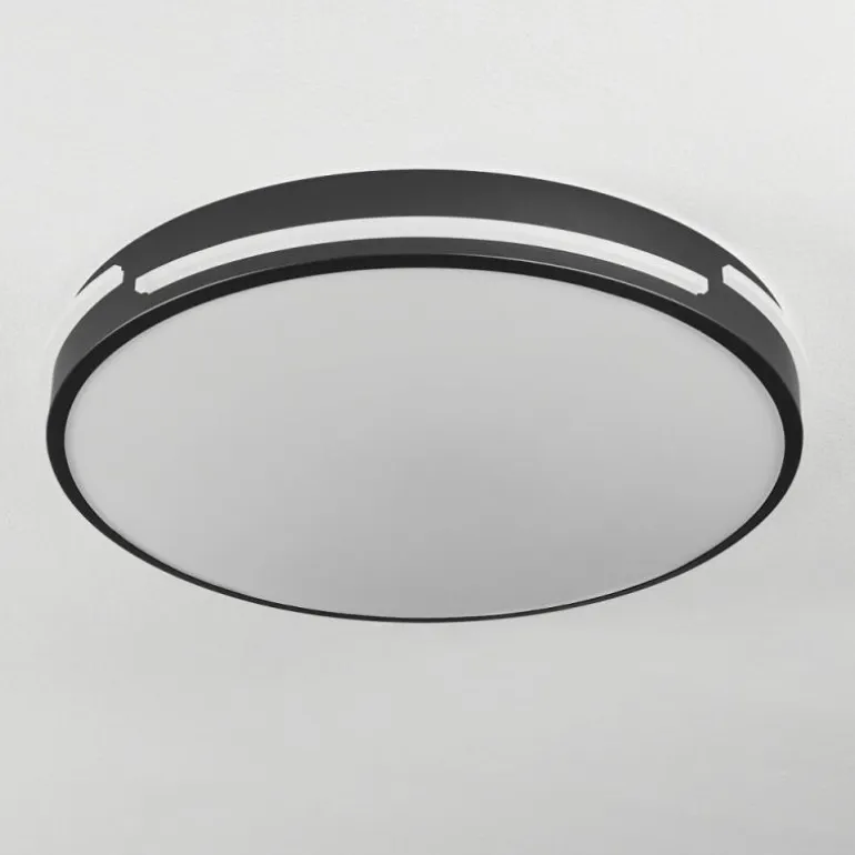 Plafonnier Seewen LED Noir, Blanc, 1 lumière, Télécommandes