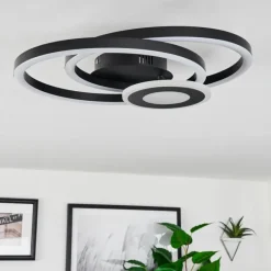 Plafonnier Serzedelo LED Noir, 1 lumière
