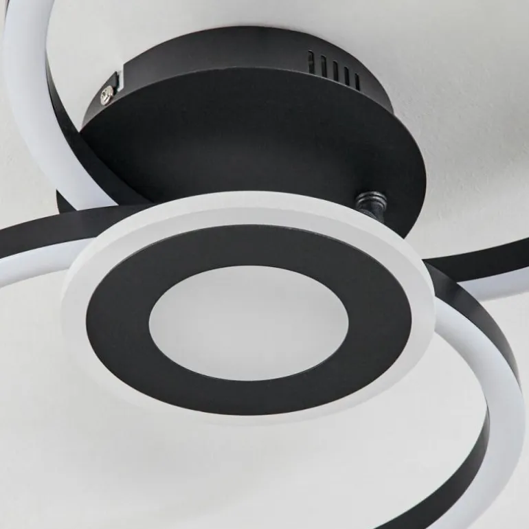 Plafonnier Serzedelo LED Noir, 1 lumière