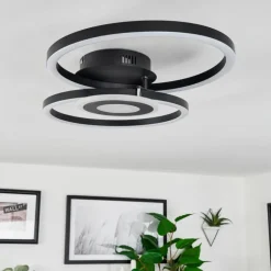 Plafonnier Serzedelo LED Noir, 1 lumière