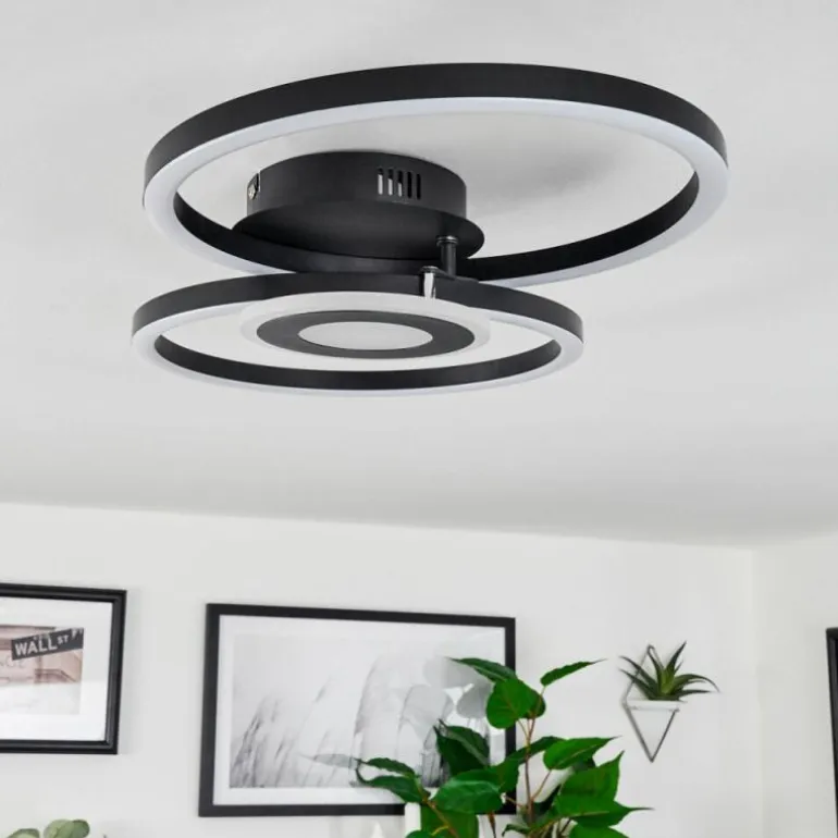 Plafonnier Serzedelo LED Noir, 1 lumière