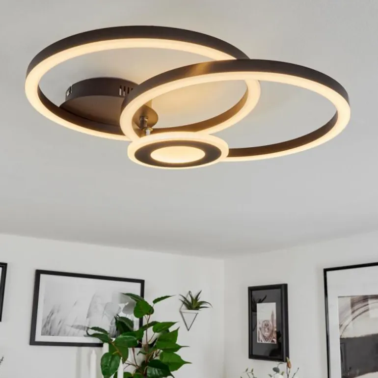 Plafonnier Serzedelo LED Noir, 1 lumière