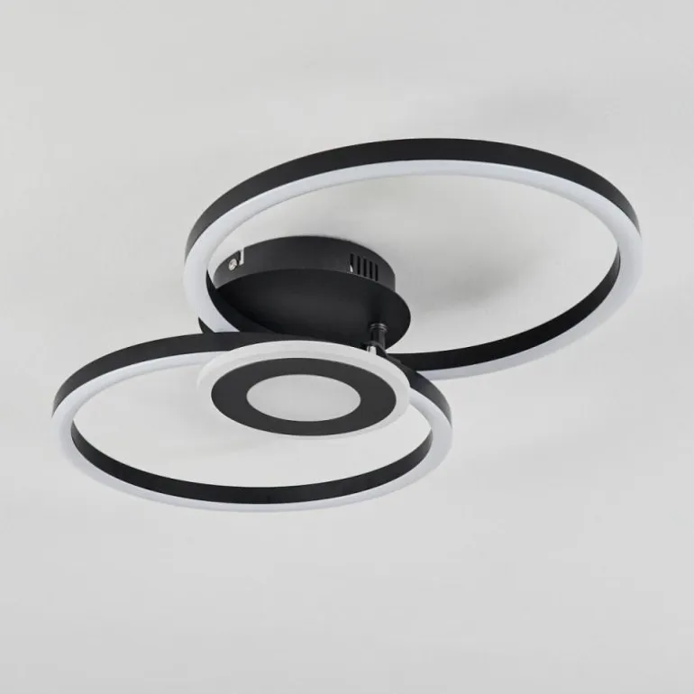 Plafonnier Serzedelo LED Noir, 1 lumière