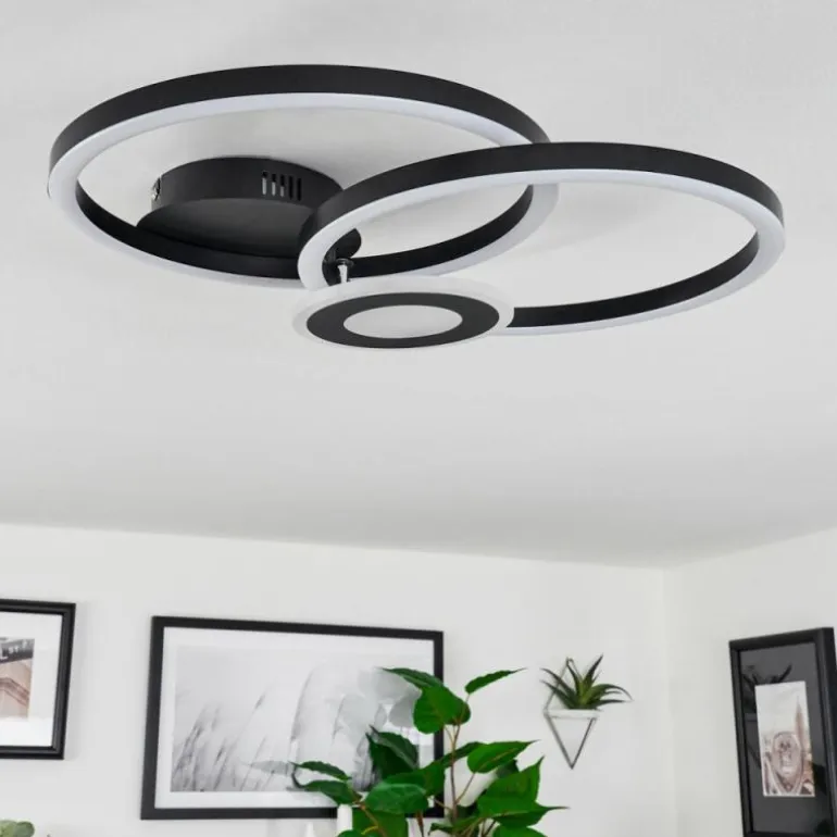Plafonnier Serzedelo LED Noir, 1 lumière