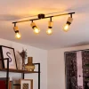 Plafonnier Sezze Bois clair, Noir, 4 lumières