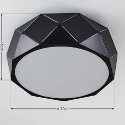 Plafonnier Shouver Noir, Blanc, 3 lumières