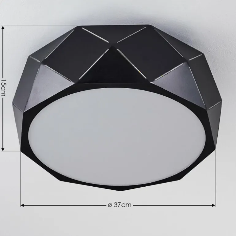 Plafonnier Shouver Noir, Blanc, 3 lumières