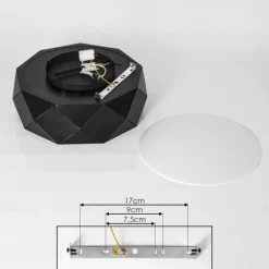 Plafonnier Shouver Noir, Blanc, 3 lumières