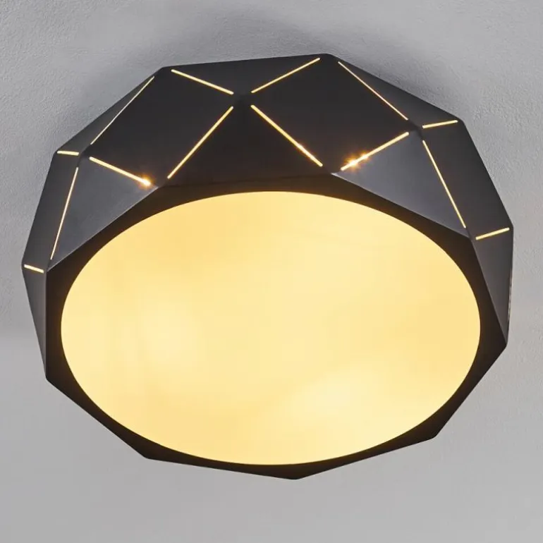 Plafonnier Shouver Noir, Blanc, 3 lumières