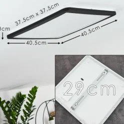 Plafonnier Siguna LED Noir, Blanc, 1 lumière