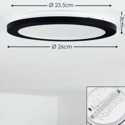 Plafonnier Siguna LED Noir, 1 lumière