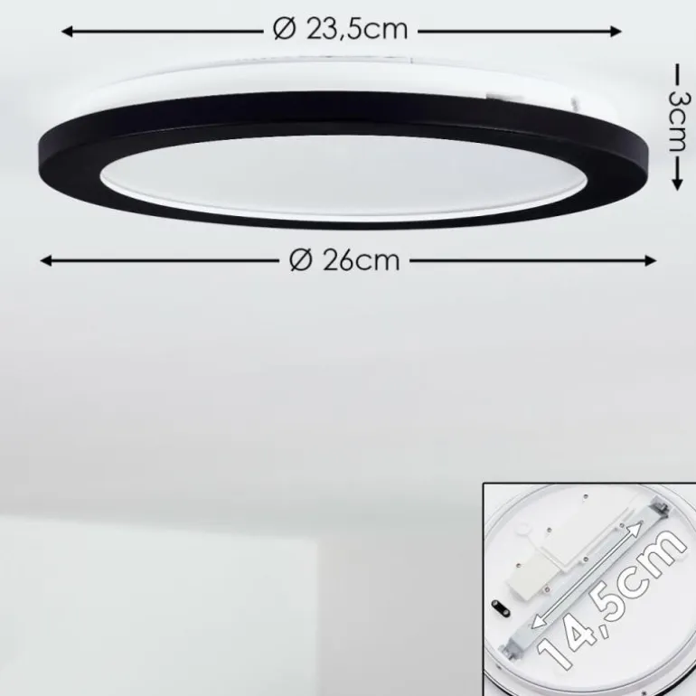 Plafonnier Siguna LED Noir, 1 lumière