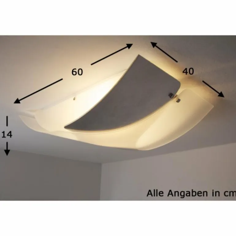 Plafonnier Sil Lux Baltimora Acier inoxydable, Blanc, 2 lumières
