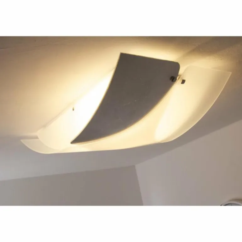 Plafonnier Sil Lux Baltimora Acier inoxydable, Blanc, 2 lumières