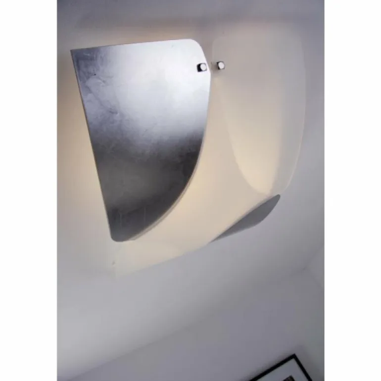 Plafonnier Sil Lux Baltimora Acier inoxydable, Blanc, 2 lumières