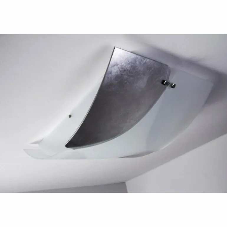 Plafonnier Sil Lux Baltimora Acier inoxydable, Blanc, 2 lumières