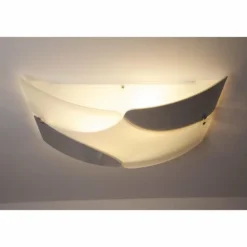 Plafonnier Sil Lux Baltimora Acier inoxydable, Blanc, 2 lumières