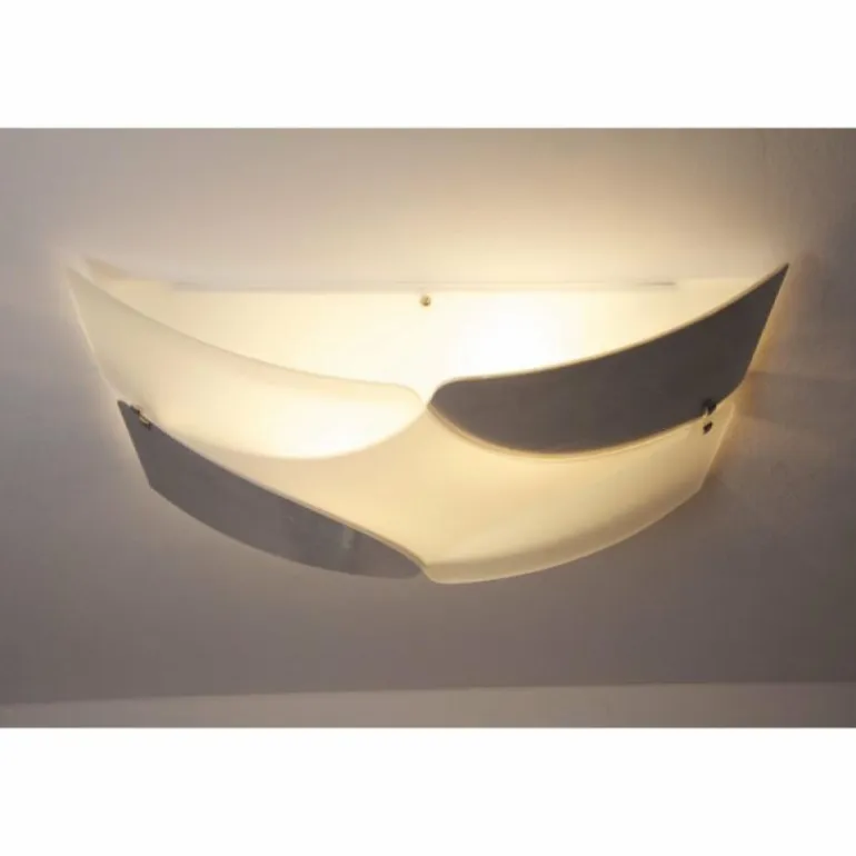 Plafonnier Sil Lux Baltimora Acier inoxydable, Blanc, 2 lumières