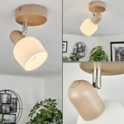 Plafonnier Sivol Nickel mat, Sable, 1 lumière