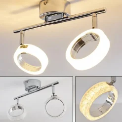 Plafonnier Soppana LED Chrome, 2 lumières