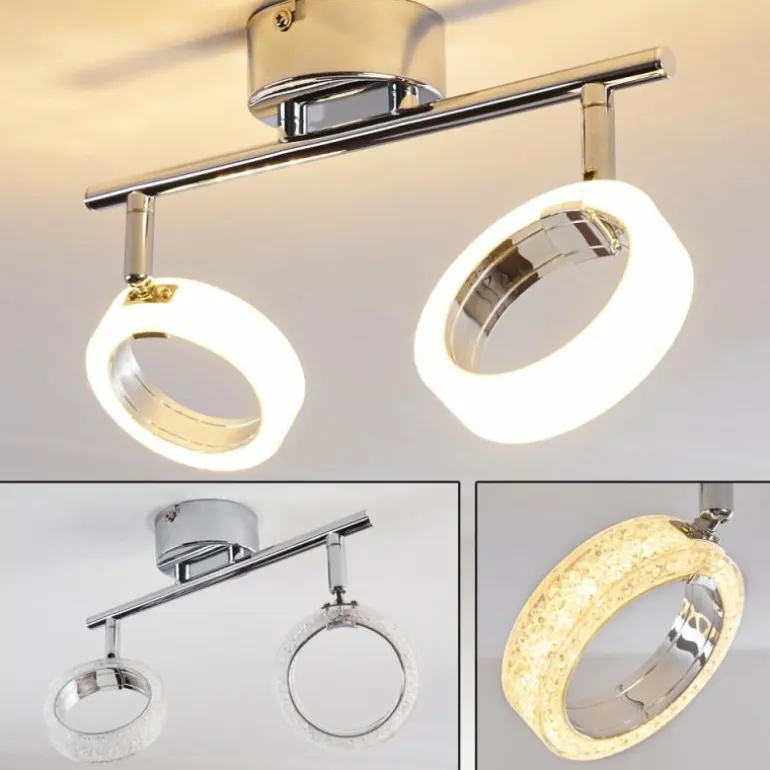 Plafonnier Soppana LED Chrome, 2 lumières