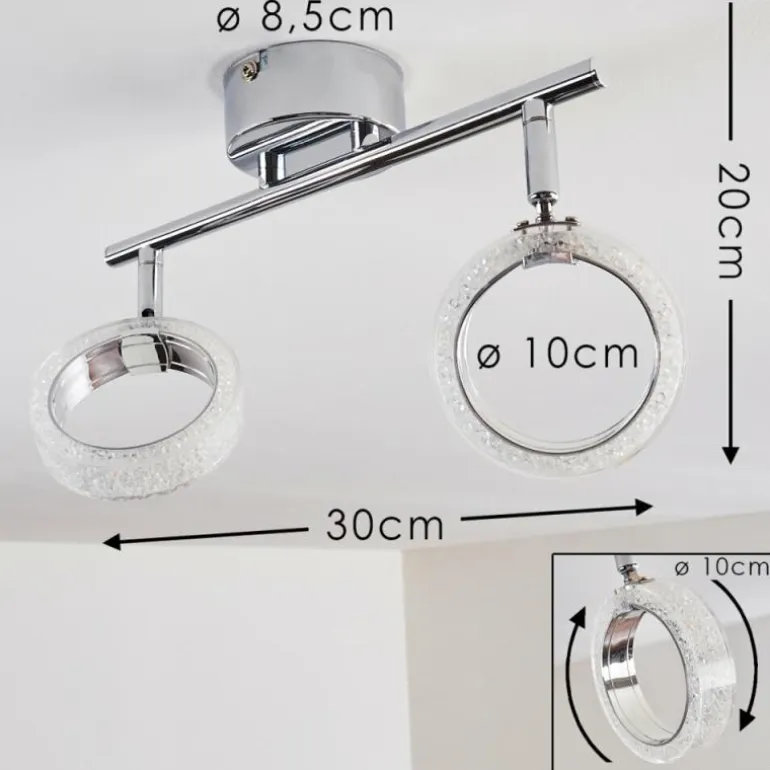 Plafonnier Soppana LED Chrome, 2 lumières