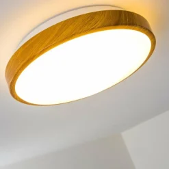 Plafonnier Sora Wood LED Bois clair, Blanc, 1 lumière