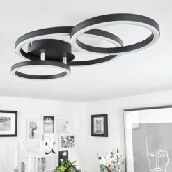 Plafonnier Sorte LED Chrome, Noir, 1 lumière