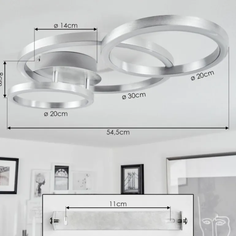 Plafonnier Sorte LED Nickel mat, 1 lumière