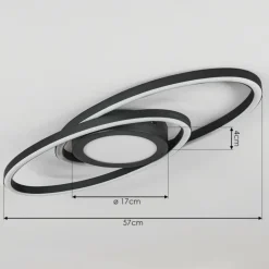 Plafonnier Sorte LED Noir, Blanc, 1 lumière
