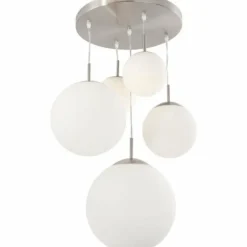 Plafonnier Steinhauer BOLLIQUE Acier inoxydable, 5 lumières