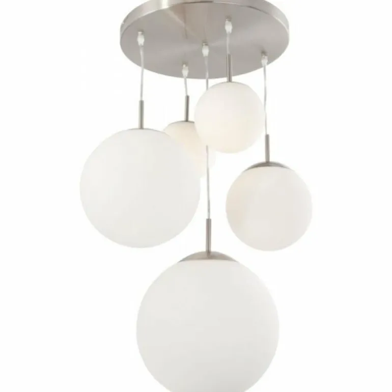 Plafonnier Steinhauer BOLLIQUE Acier inoxydable, 5 lumières