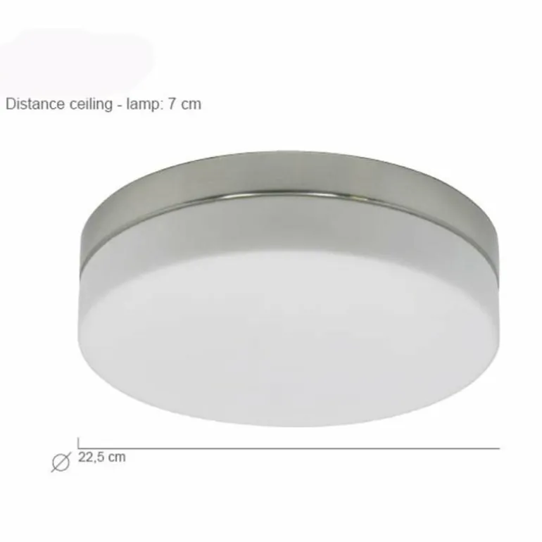 Plafonnier Steinhauer Ceiling and wall LED Acier inoxydable, 1 lumière