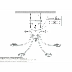 Plafonnier Steinhauer Turound LED Acier brossé, 5 lumières