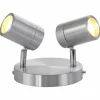 Plafonnier Steinhauer Upround LED Gris, Nickel mat, 2 lumières