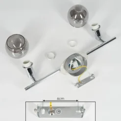 Plafonnier Stranderod Chrome, 2 lumières