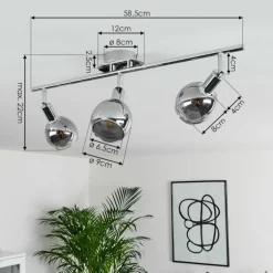 Plafonnier Stranderod Chrome, 3 lumières