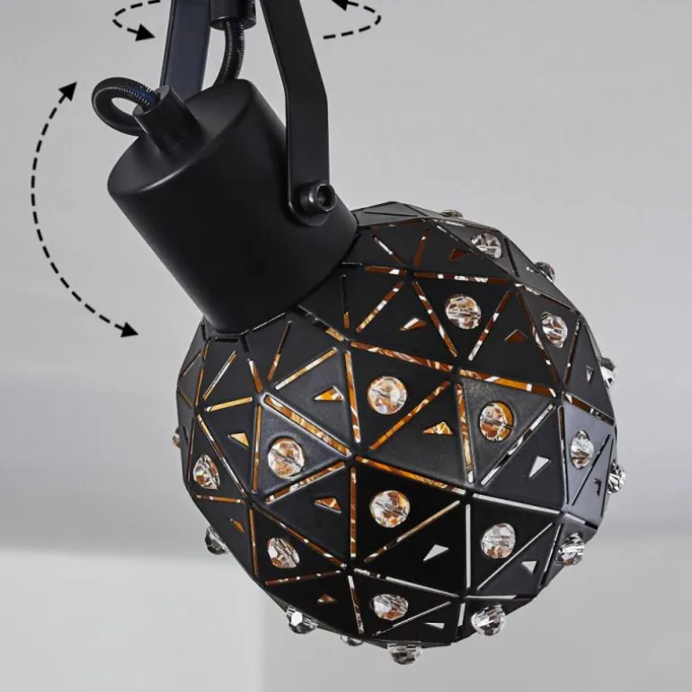 Plafonnier Sunasau Noir, 2 lumières