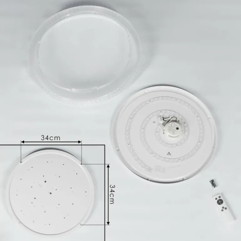 Plafonnier Suno LED Transparent, Blanc, 1 lumière, Télécommandes