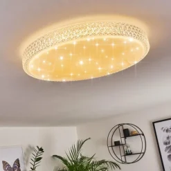 Plafonnier Suno LED Transparent, Blanc, 1 lumière, Télécommandes